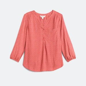 Vince Camuto Dark Pink Blouse with White Polka Dots